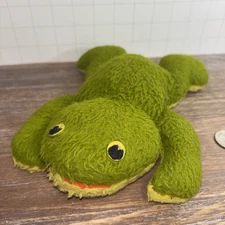 Pillow Pets Beanbag Green And Yellow Frog Plush 8”x6”