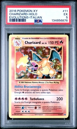 2016 POKEMON XY EVOLUTIONS ITALIAN #11 CHARIZARD-HOLO PSA 5