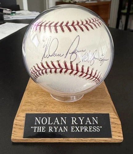 Nolan Ryan 'The Ryan Express' Autographed MLB Baseball with Display Case