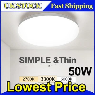 SUNYDEAL LED Ceiling Light Round Panel Down Lights Bathroom Kitchen Living Room Wall Lamp