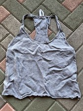 Zara medium Gray Mottled Lyocell Fillsens Satin Fitted Racerback Tank Top