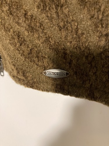 Giesswein Made in Austria Heavy Wool Zip Cardigan Sweater Jacket-Brown-Women S - Picture 7 of 11
