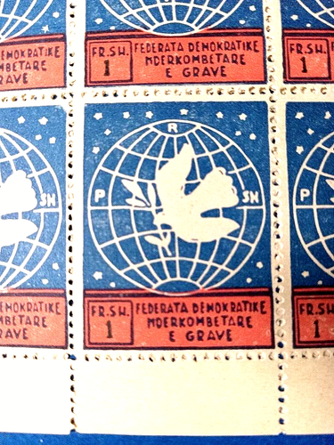 Albania Poster 40-Stamp Sheet Federata Demokratike nderkombetare e grave 1 FR.SW - Picture 5 of 5