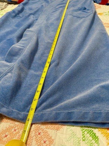 Vintage 70s Christian Dior Robe Mens One Size Blue Patchwork Velvet Velour Tie - Picture 6 of 8