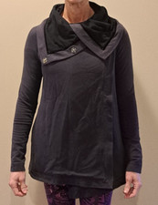 Lululemon Athletica Savasana Wrap Adjustable Jacket Black 4 Wrap Snap Buttons