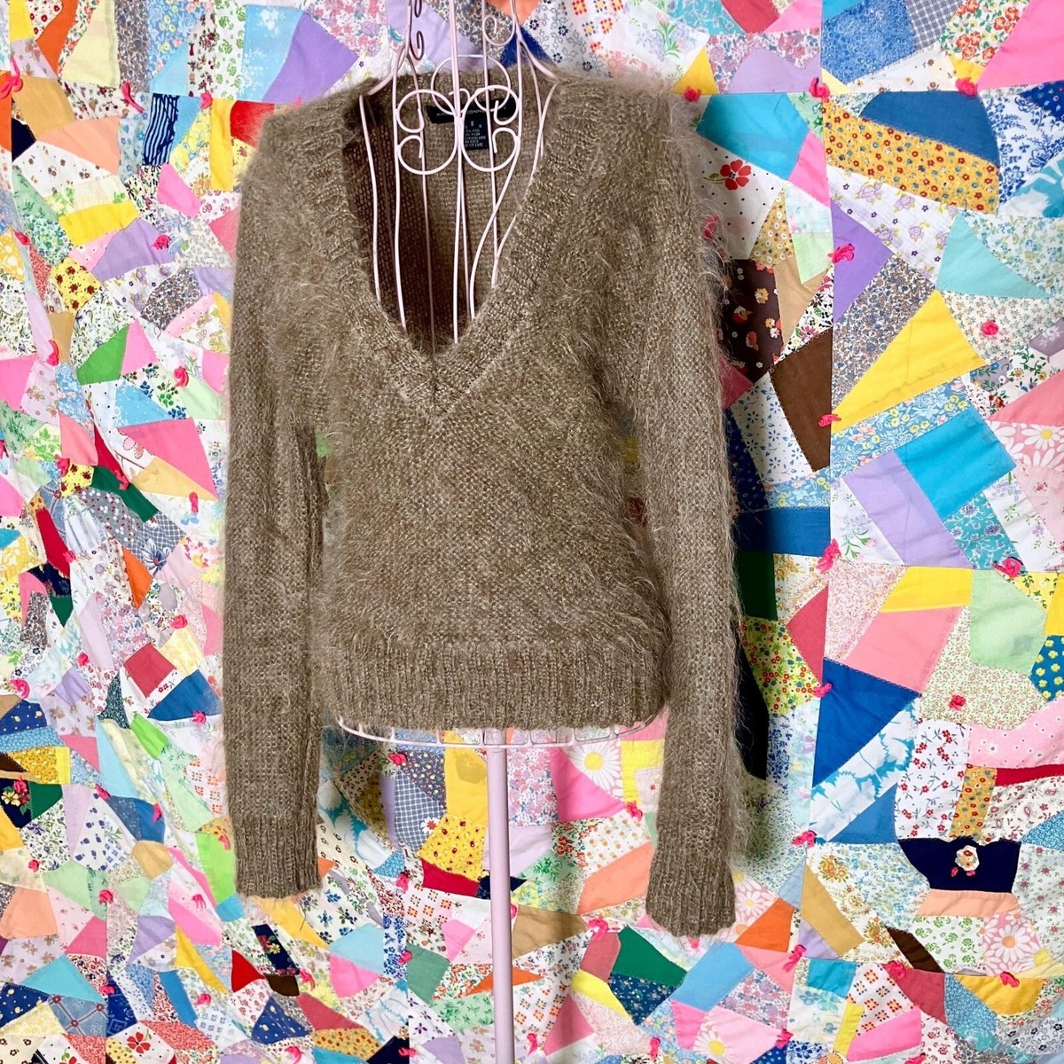 Vintage 90s y2k sweater | XS-S | oat meal beige wool mohair
