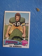 🏈 1975 Ted Hendrick Topps #315  Green Bay Packers/Raiders VG/EX Set Break HOF 1