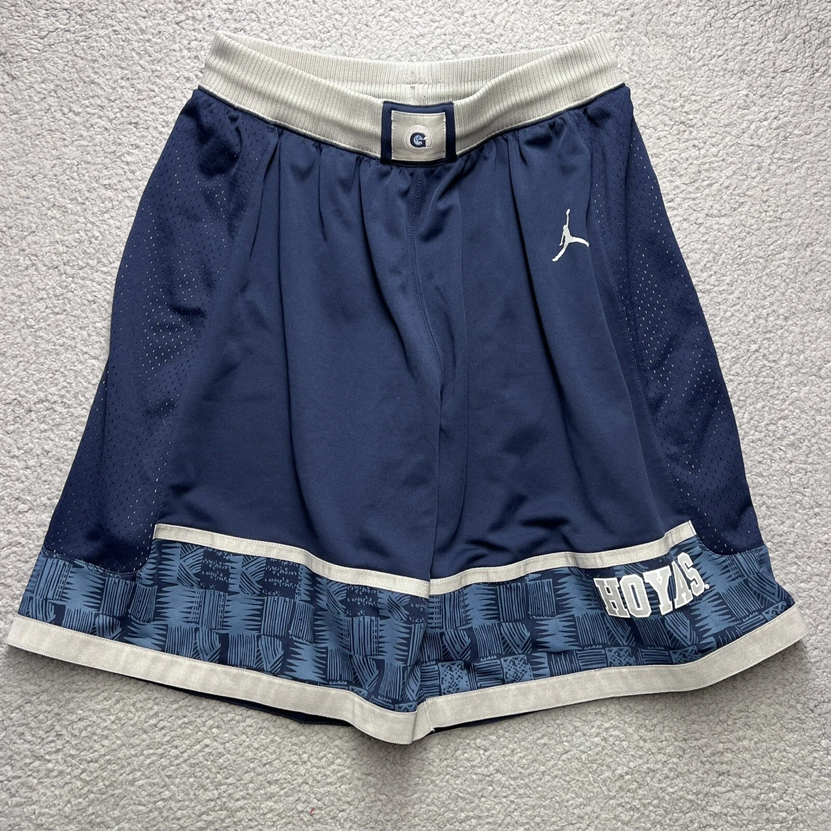 Georgetown Hoyas Basketball Shorts Mens Large Blue Mesh Jordan
