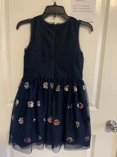 Cat&Jack Girls Navy Blue Fit & Flare Dress. Knee Length. Size L. Large. EUC - Picture 2 of 5