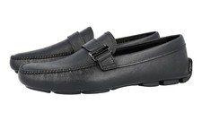 PRADA Saffiano Leather Driving Loafer Shoes 2DD113 - Black NEW - US 6 EU 39