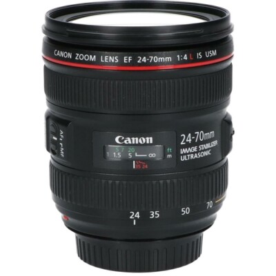 Canon EF24-70mm F4L IS USM standard zoom lens w/Front cap, rear cap, lens hood