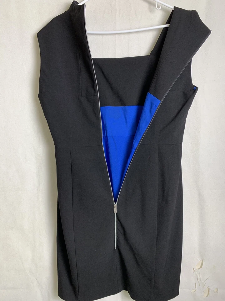 Женские Marc Нью-Йорк черный SL оболочка квадратный вырез платье размер 12 EUC 7653 - Изображение 2 из 4