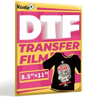 KOALA PAPER KOALA Direct to Film 8.5x11 DTF Transfer Paper Film 50 Sheet Dark T-shirt Fabric