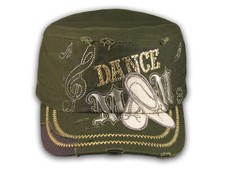 Dance Mom Olive Green Cadet Castro Hat Military Army Cap