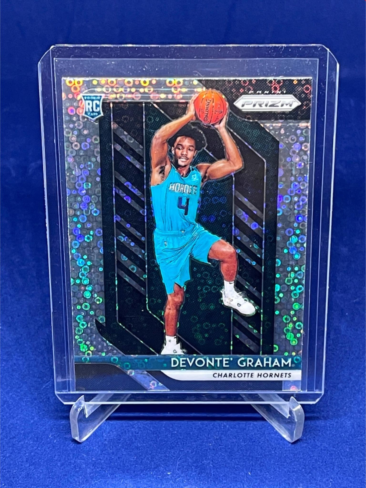 DEVONTE GRAHAM 2018-19 PANINI PRIZM FAST BREAK SILVER DISCO PRIZM ROOKIE RC #288