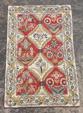 Vintage Hand Woven Traditional Kashmiri Multicolor Kilim Rug Carpet 86x60 cm