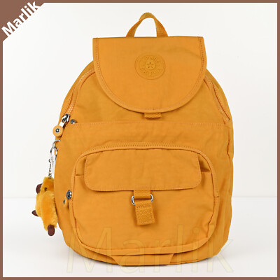 Genuine Kipling Queenie Nylon Backpack, Spicy Gold/Dark Yellow