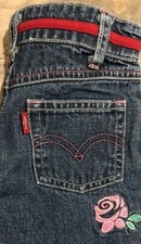 LEVIS for Girls Flare Jeans Cotton Size 3T 36 Months Flowers