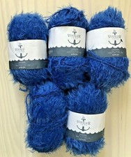 Lot of 5 Skeins Voyager Yarn Co. Laguna Eyelash Yarn in Azure Blue