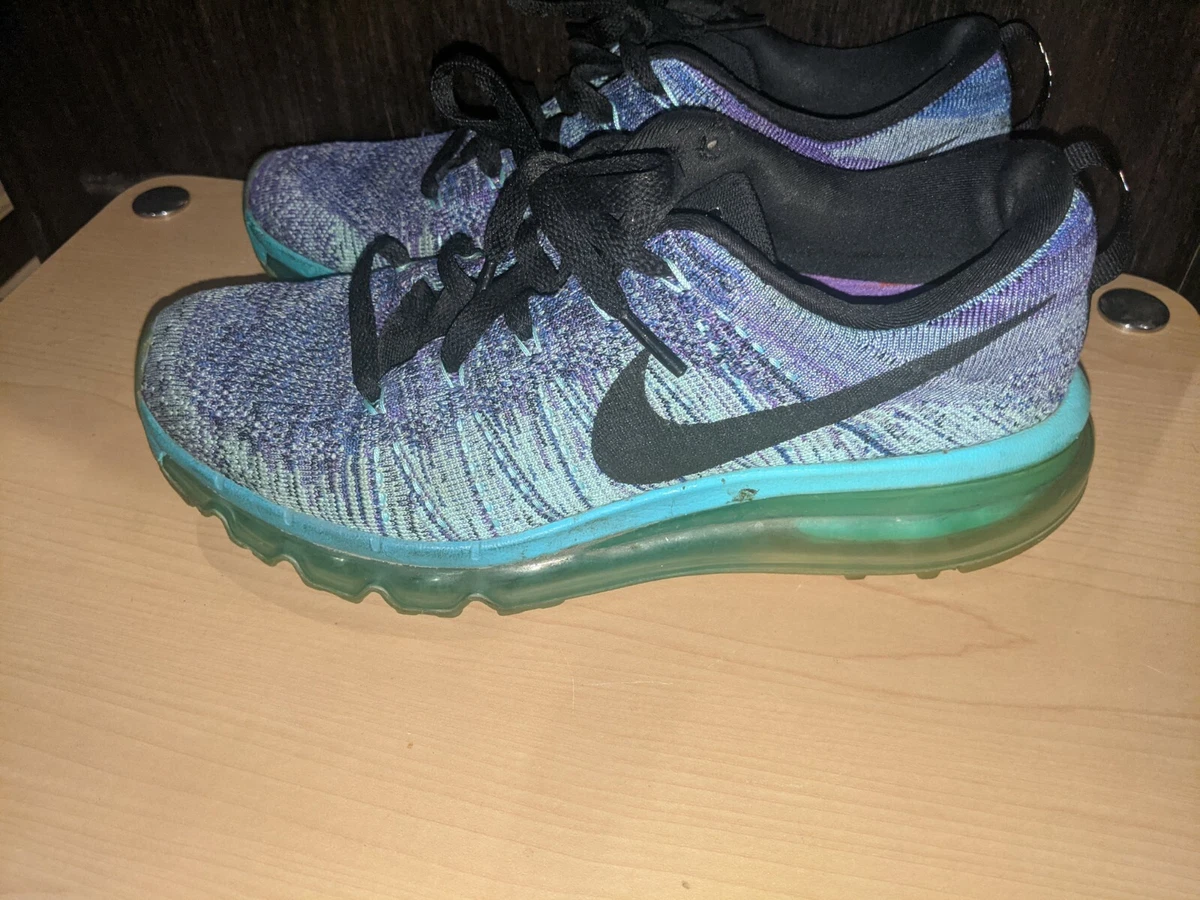 Nike Air Flyknit Max Hyper Grape Women’s sz 8 Running Shoes Blue Purple