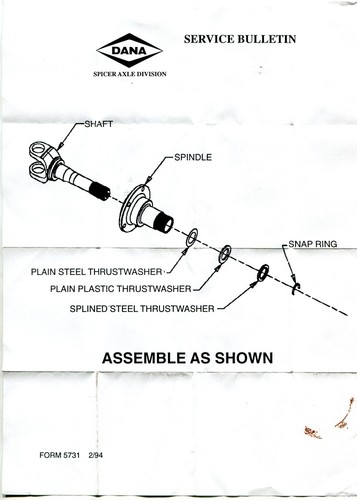 1990-1997 Ford Ranger Explorer 4X4 Front Axle Thrust Washer Package Kit Dana 35 - Picture 2 of 2