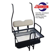 Rear Flip Seat Kit for Club Car Golf Cart DS Model (2000-2013/Buff) w/t Grab Bar
