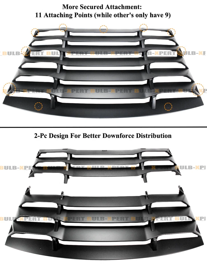 Para Cargador 11-23 R/T SRT Hellcat 2 piezas Estilo Ventana Trasera Parabrisas Persiana Cubierta Foto 3 de 4