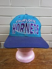 Vintage 1990's Charllotte Hornets NBA SnapBack Ball Hat Embroidered Block Letter