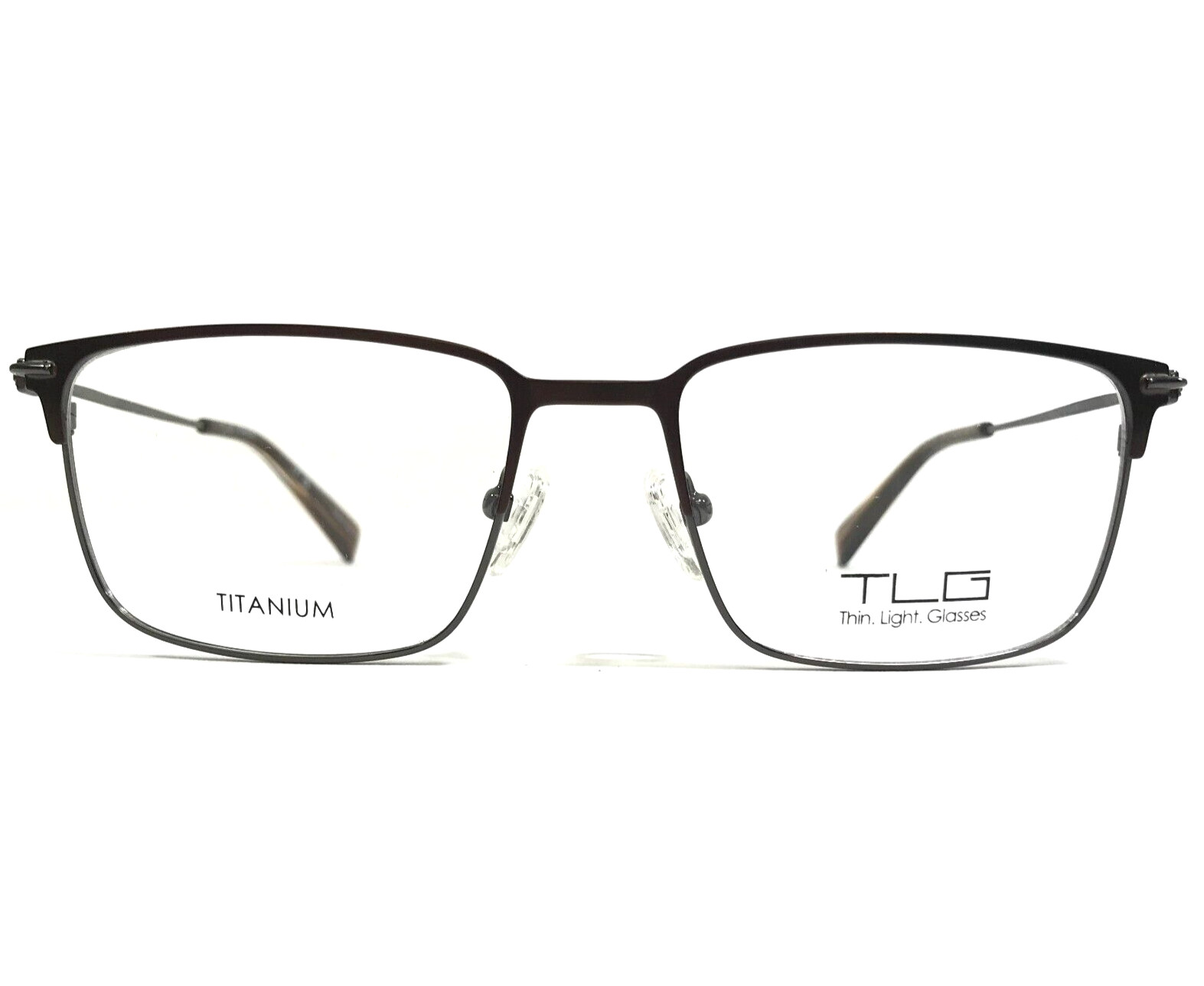 TLG Eyeglasses Frames NU062 C01 Brown Gray Square Full Rim 54-17-135