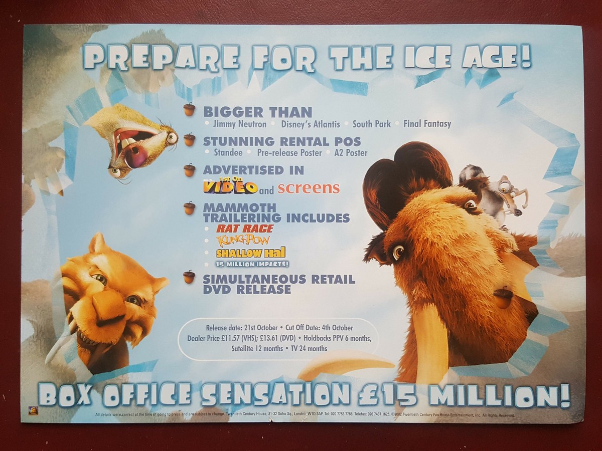 Ice Age - 20th Century Fox - Promo Sample Video Sleeve/Cover Ice Age - 20th Century Fox - Promo Sample Video Sleeve/Cover