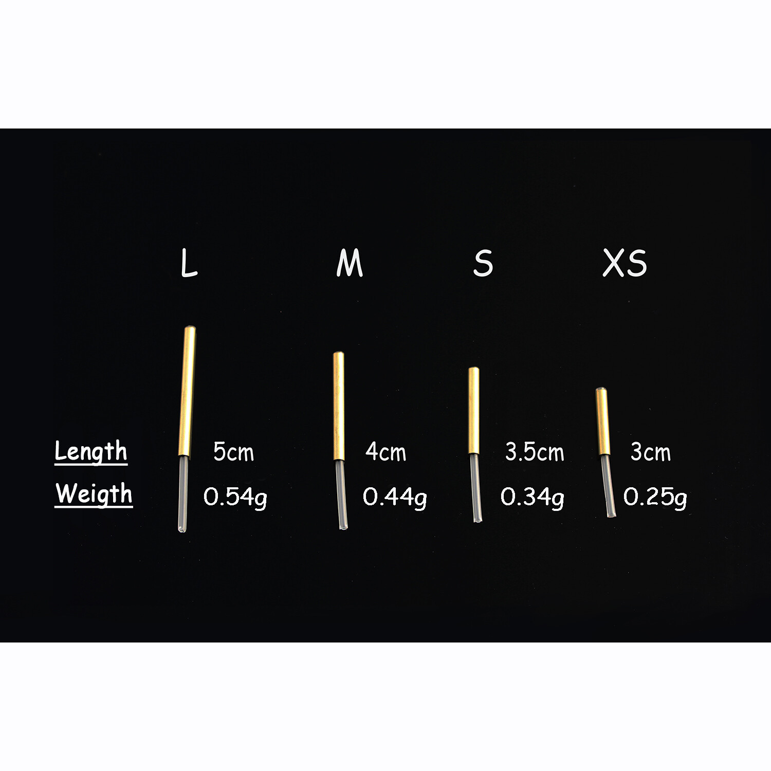 40 pcs 4 sizes Tube set Golden Brass Plastic Tube Kit Tube Fly Tying