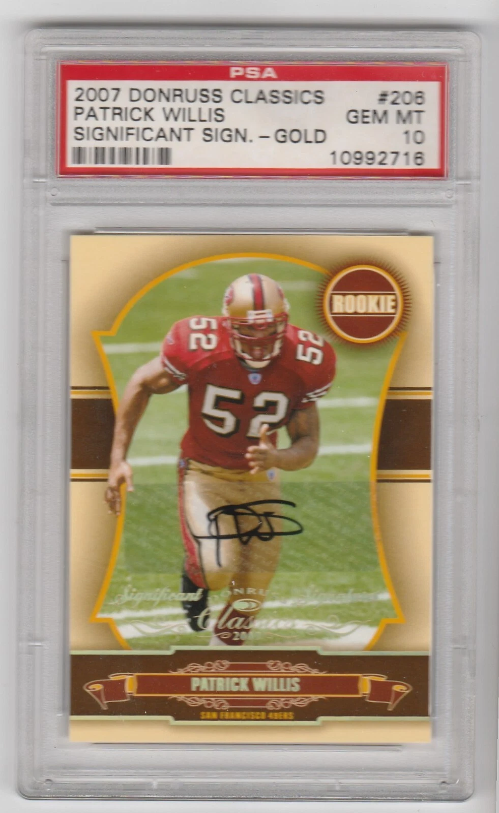 Patrick Willis Donruss Classics #206 Significant Sign.-Gold