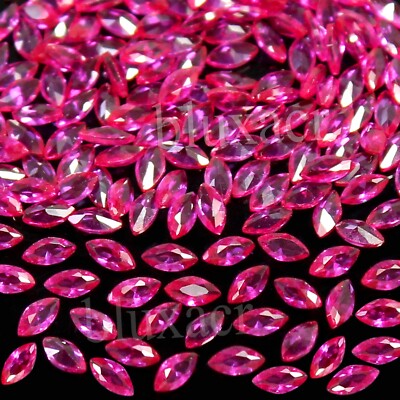 100 Pcs Lot Natural Burma Red Ruby 2.5x4.5 MM Marquise Shape Certified Gemstone