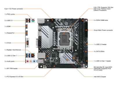 Asus ‎PRIME H610I-PLUS D4-CSM Min-ITX LGA 1700 Motherboard for