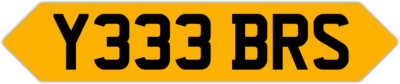 YES YEH BEN BOB BIL BAZ BRI 3X3 PRIVATE REGISTRATION CAR NUMBER PLATE Y333 BRS