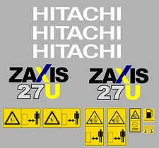 Hitachi zaxis 27u Mini Escavatore Decalcomania Set Con Attenzione Segni