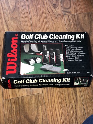 Wilson Golf Club Cleaning Kit Solvent Polish Brushes Grip Enhancer Set