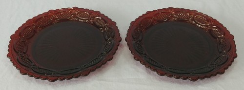Vintage Avon Cape Cod Ruby Salad Plate 7-1/2 Inch Set of 2 - Picture 3 of 12