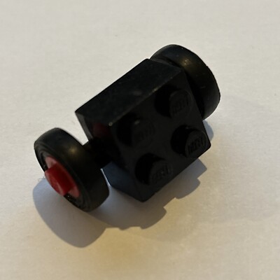 Lego 1 x Achse 3137c02assy1  2x2 schwarz Metallstange Doppelreifen 7b