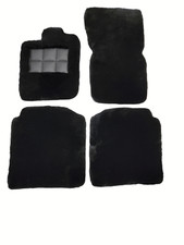 Genuine Sheepskin 4PC Floor Mats For Bentley Continental Plush Sheepskin Black