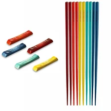 Le Creuset Chopstick & Chopstick Rest Set Rainbow Color Made in Japan