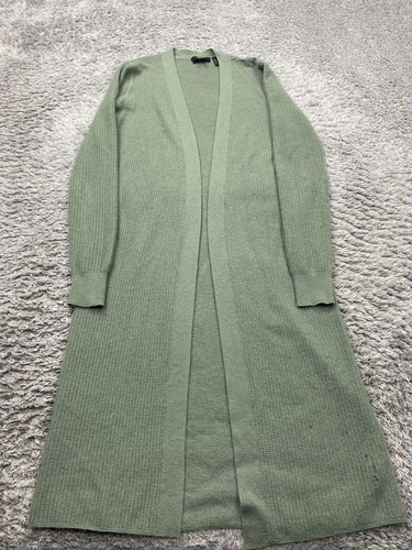 Theory Sweater Women Petite Olive Cashmere Open Front Torina Duster Cardigan
