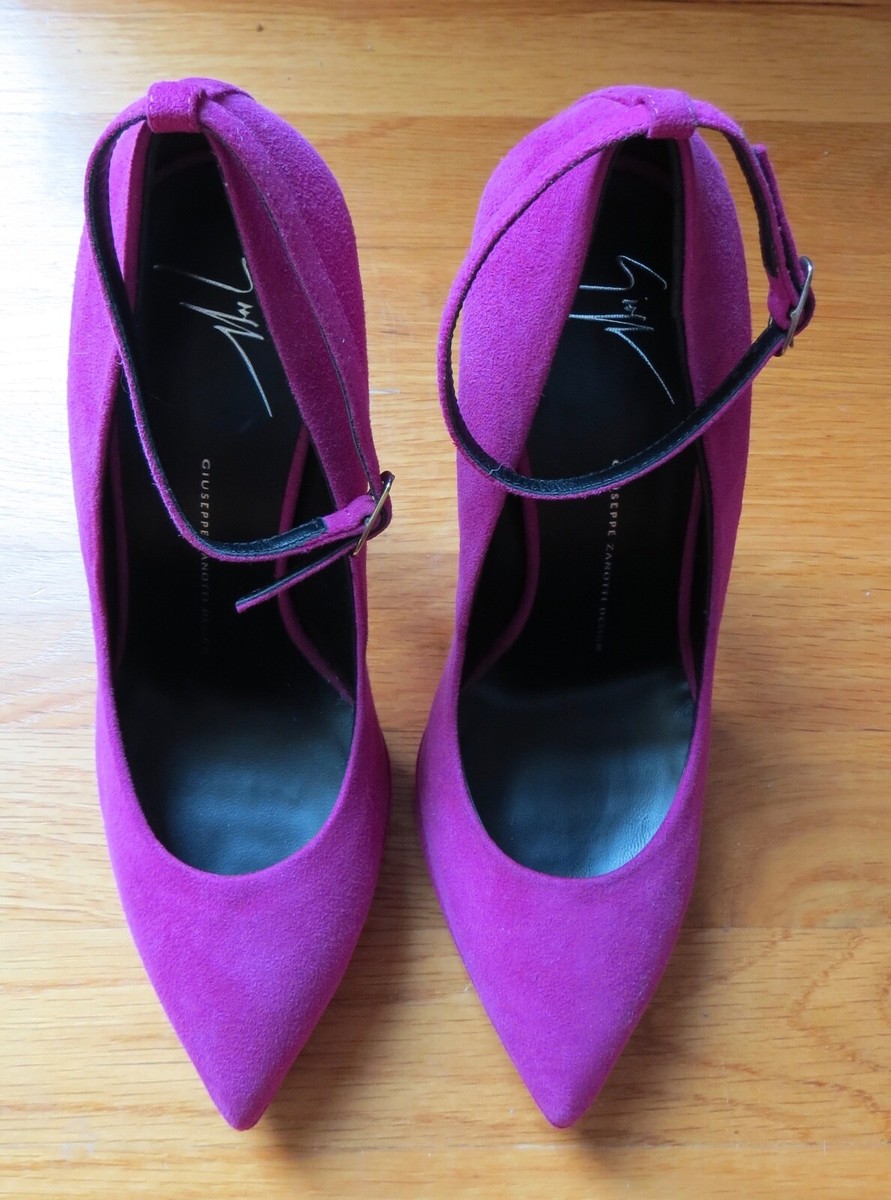 GIUSEPPE ZANOTTI CAMOSCIO FUCHSIA SUEDE PLATFORM STILETTO