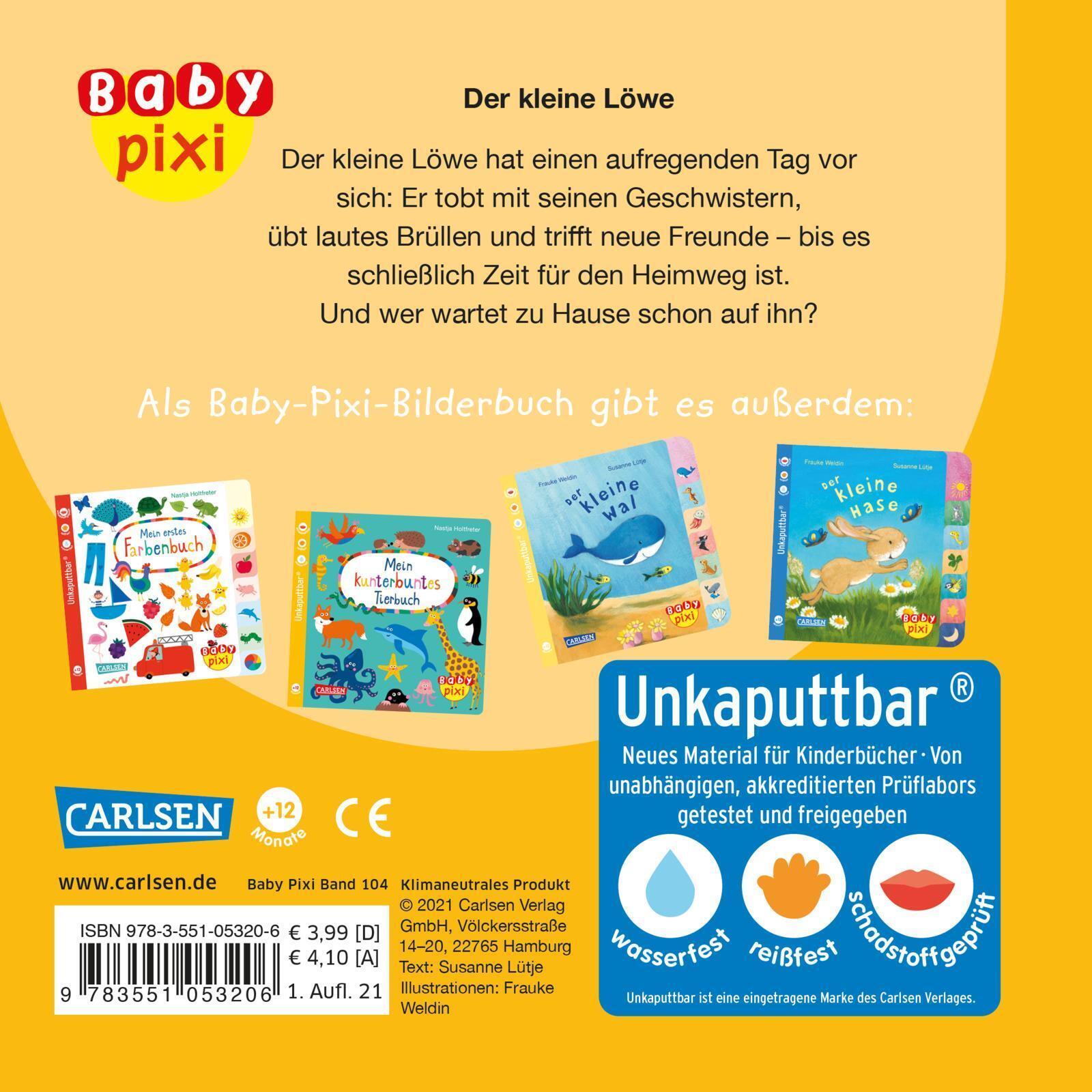 Thumbnail - Baby Pixi (unkaputtbar) 104: Der Kleine Löwe | Ein Baby-buch Mit