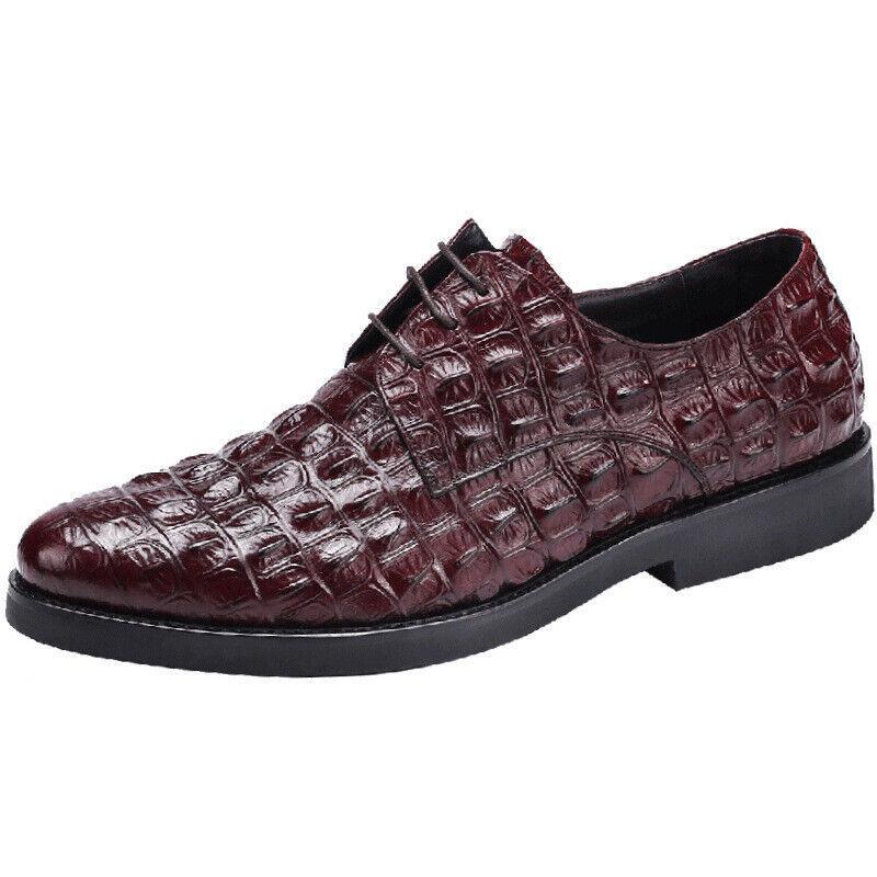 Lace Up Pointed Toe Formal Dress Fish Printed Mens Real Leather