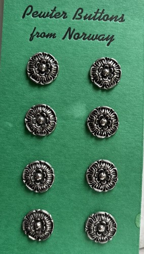 Vintage Pewter Buttons. ๐ณ๐ด 8 ~ 11/16โ. Excellent Quality! NOS ๐ผ๐ธ Norway - Picture 4 of 5