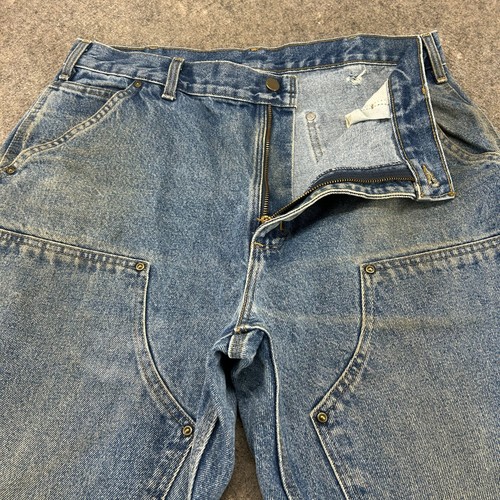 VINTAGE Carhartt Jeans Mens 36x30 Blue Carpenter Double Knee Medium Wash Relaxed - 第 1/18 張圖片
