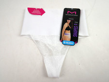 Maidenform Women's Tame Your Tummy Lace Thong Panties XL NEW White Lace