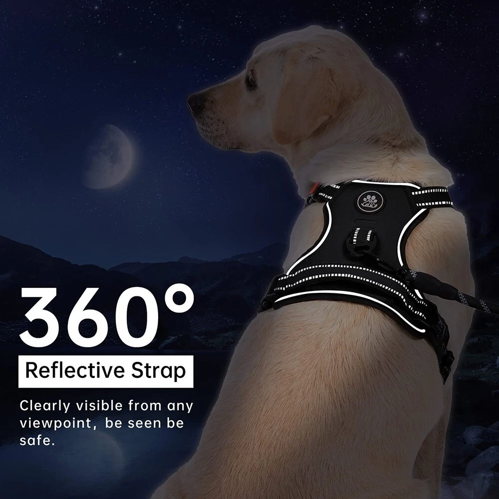 Dog Harness No-Pull Pet Harness Adjustable Outdoor Pet Vest reflection