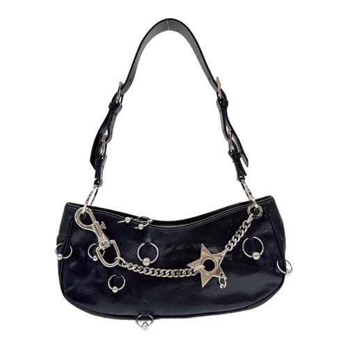 DIOR Hardcore Black Leather Shoulder Bag